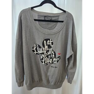 Torrid Disney Mickey Mouse Wide Scoop Neck Sweatshirt Gray Cozy Soft  Plus sz 3x